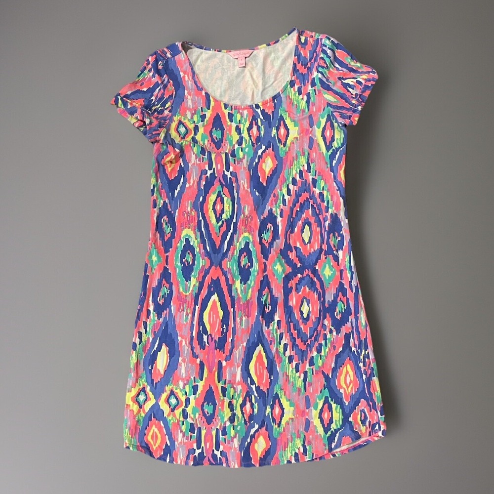 Lilly‎ Pulitzer Women's Tammy Above Knee Short Sleeve Dress, Stretch -Small